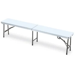 Panca da esterno pieghevole 183x44cm in acciaio bianco Unica