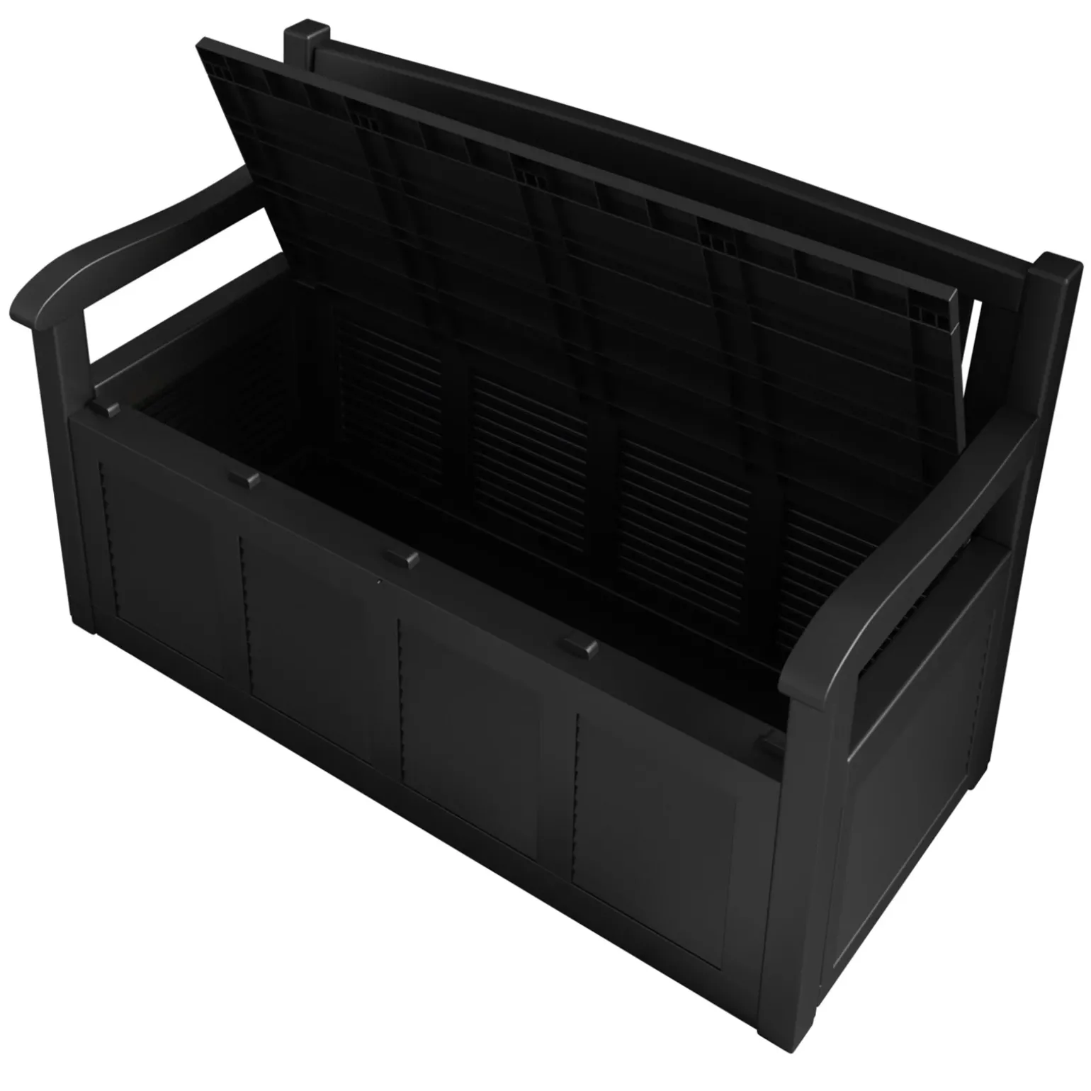 Panca da giardino con contenitore grigio scuro Clementina