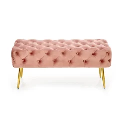 Panca moderna 100x45cm in tessuto rosa oro Napoleon