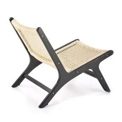 Panca relax moderna in rattan naturale nero Salvin