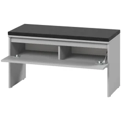 Panca scarpiera 92x50cm con imbottitura grigio Accent