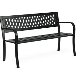 Panchina con schienale da giardino metallo nero Sitdown
