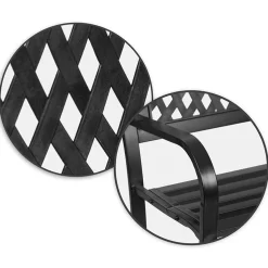 Panchina con schienale da giardino metallo nero Sitdown