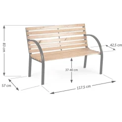 Panchina da giardino con schienale rovere Sit