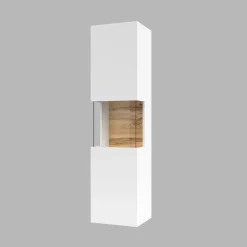 Parete attrezzata sospesa 226x140h cm bianco rovere Fusion 1