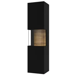 Parete attrezzata sospesa 226x140h cm nero rovere Fusion 2
