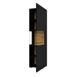 Parete attrezzata sospesa 226x140h cm nero rovere Fusion 2