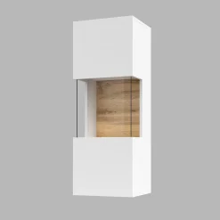 Parete attrezzata sospesa 226x140h cm bianco rovere Fusion 2