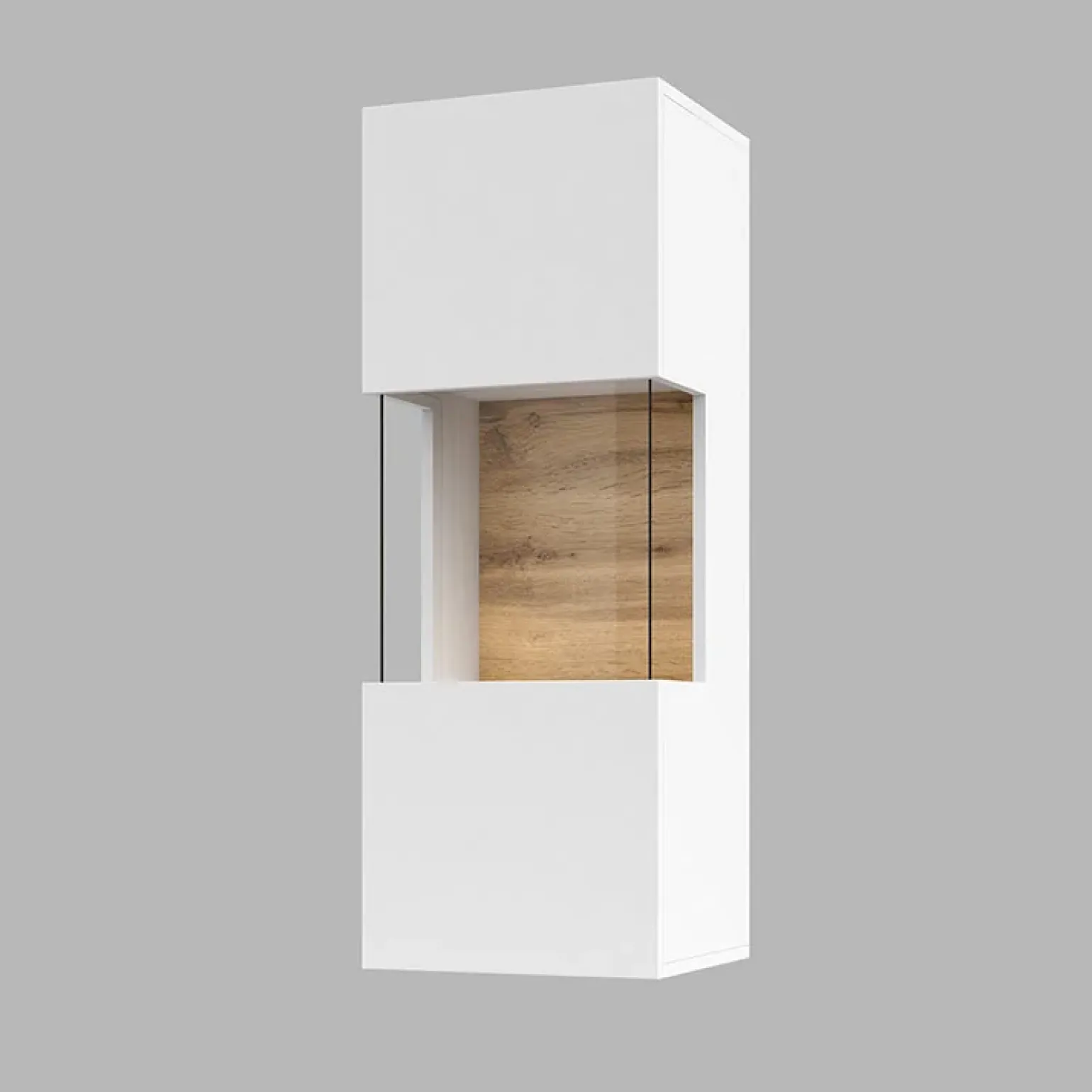 Parete attrezzata sospesa 226x140h cm bianco rovere Fusion 2
