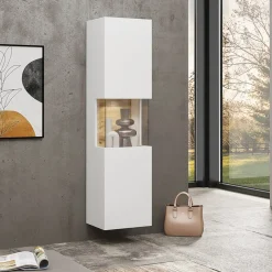 Parete attrezzata sospesa 226x140h cm bianco rovere Fusion 2