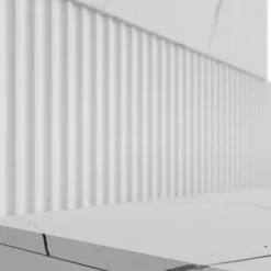 Parete attrezzata sospesa 260x150h cm con colonne bianco cannettato effetto marmo Ilaria