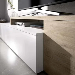 Parete attrezzata 201x143h cm angolare rovere bianco Sahara Gihome®