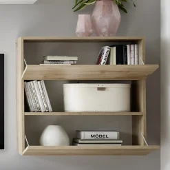 Parete attrezzata 285x187h cm bianco lucido e opaco rovere Steppi 2