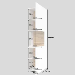 Parete attrezzata 226x140h cm bianco rovere Fusion 2