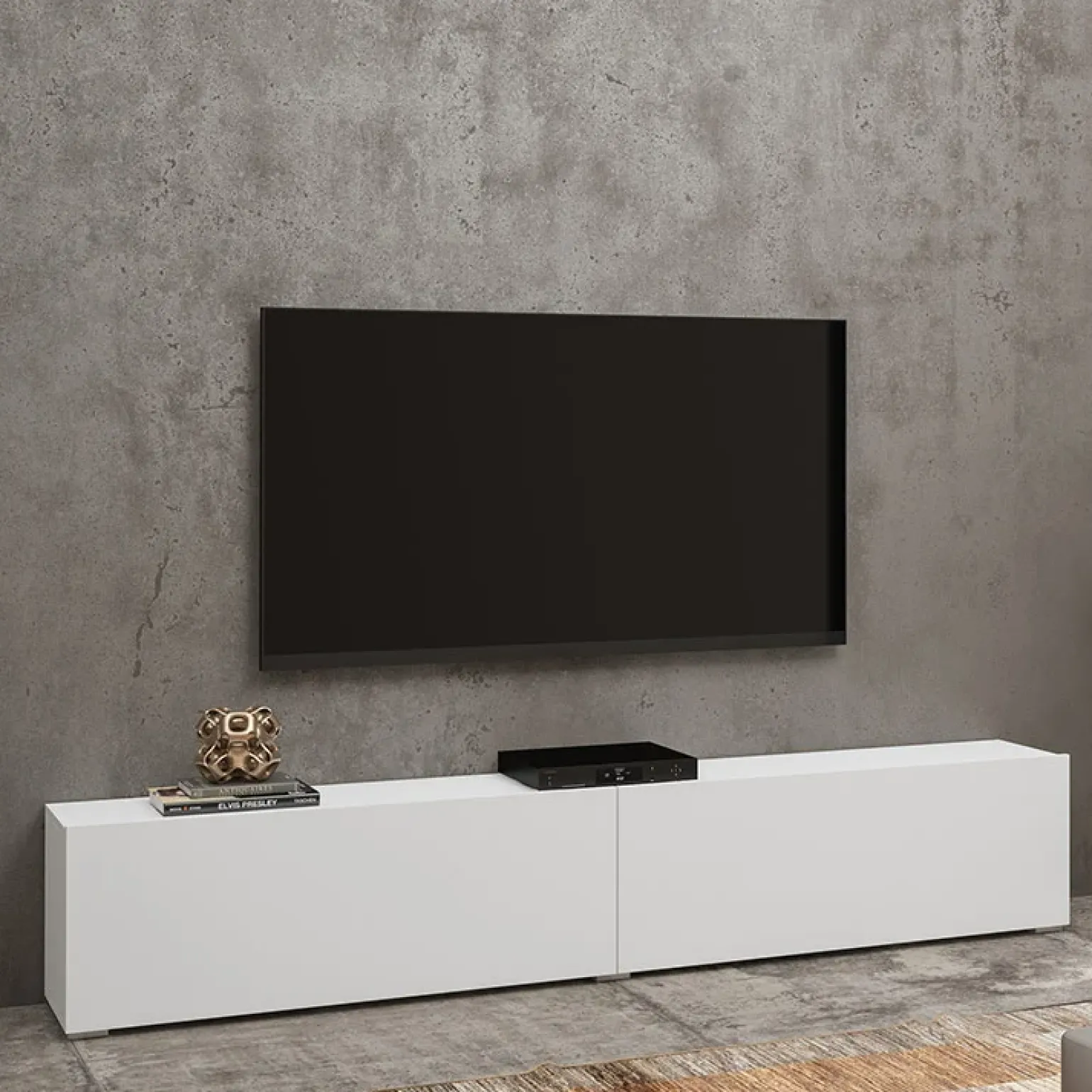 Parete attrezzata 226x140h cm bianco rovere Fusion 2