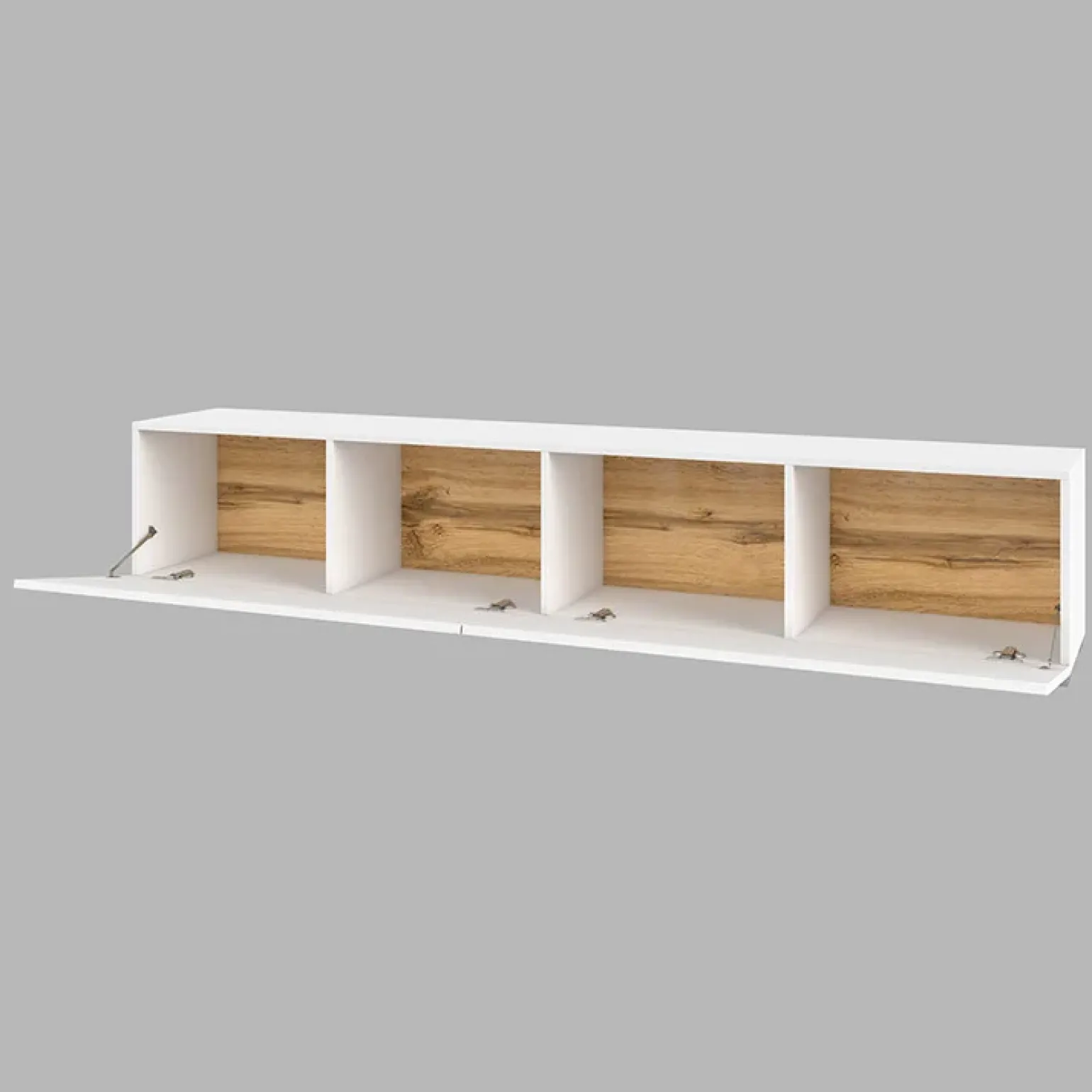 Parete attrezzata 226x140h cm bianco rovere Fusion 2