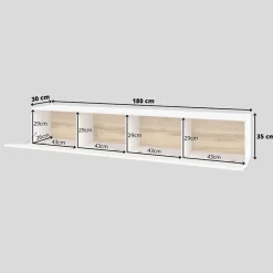 Parete attrezzata 226x140h cm bianco rovere Fusion 2
