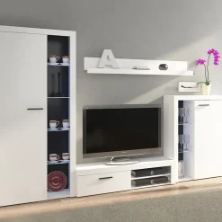 Parete attrezzata 270x190h cm bianco Edimburgo