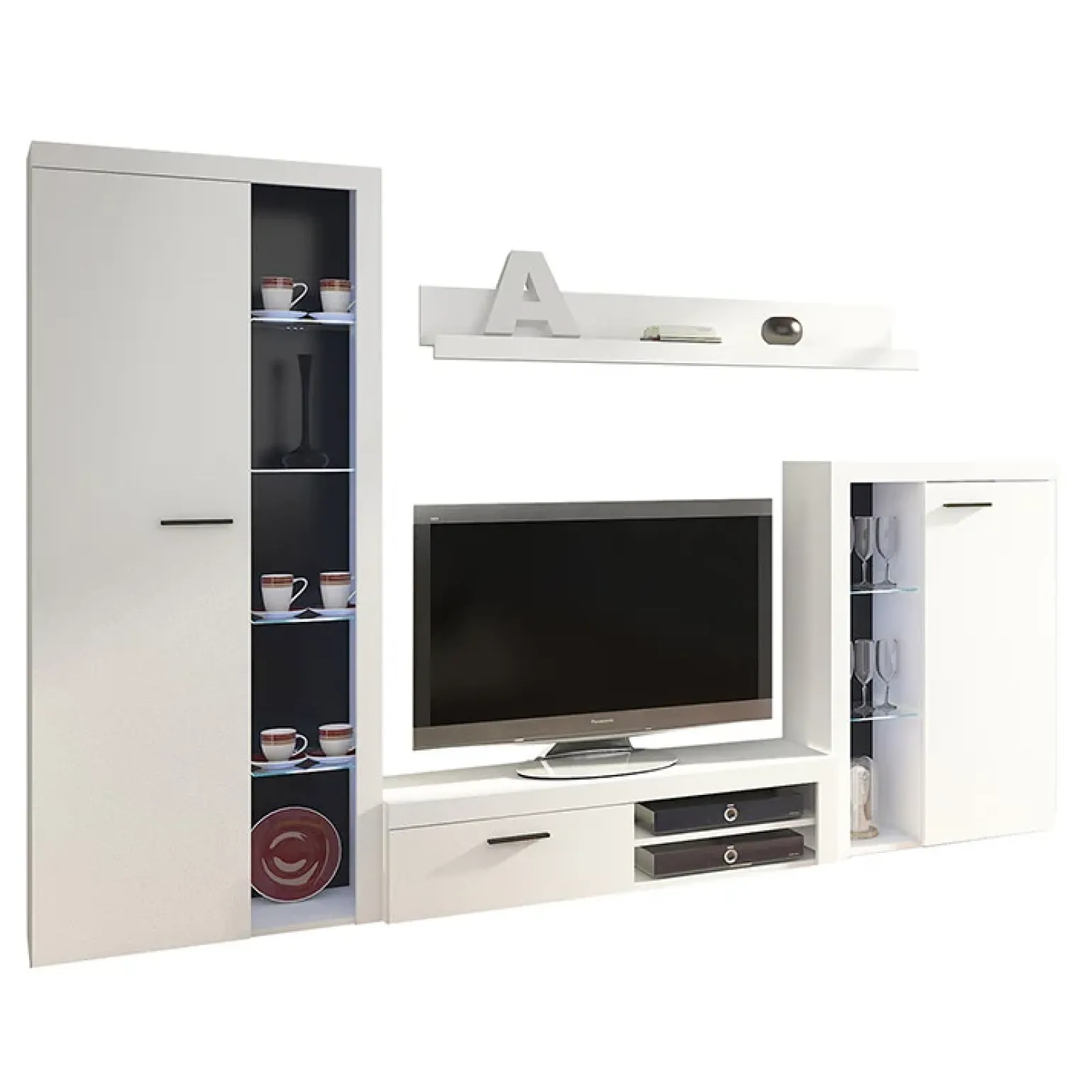Parete attrezzata 270x190h cm bianco Edimburgo