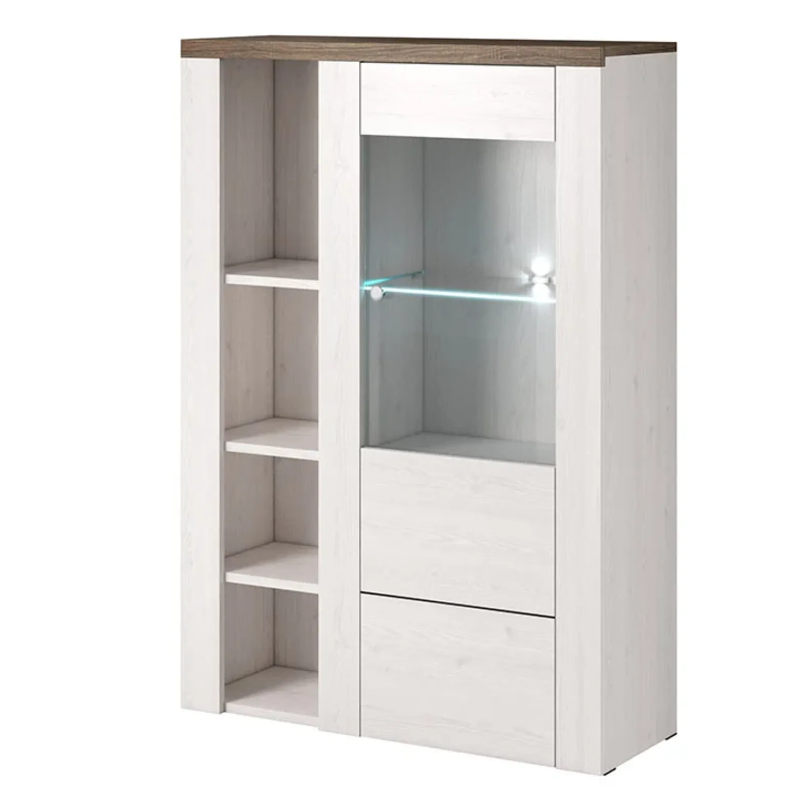 Parete attrezzata 325x206h cm bianco frassinato rovere Paloma 2