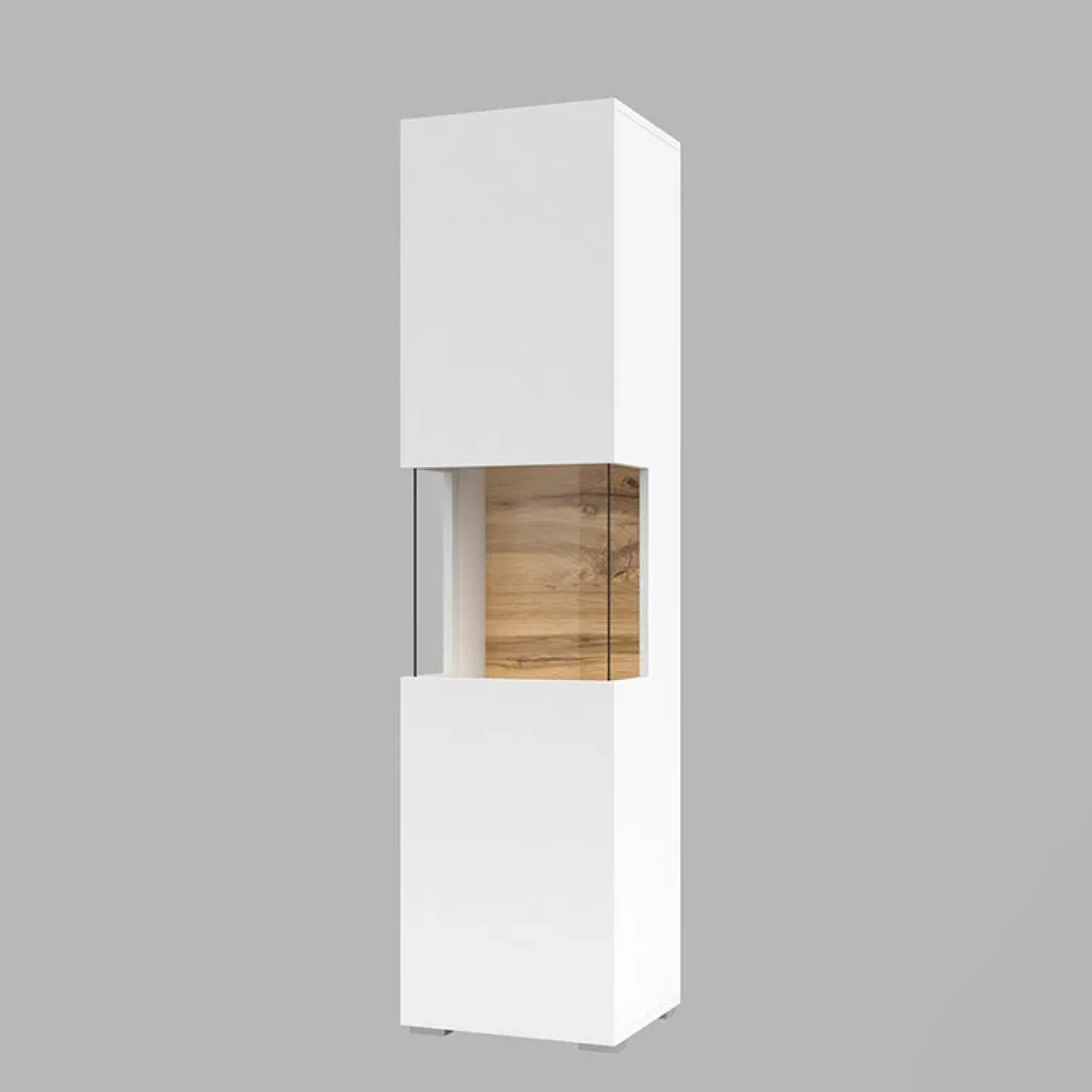 Parete attrezzata 226x140h cm bianco rovere Fusion 1