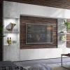 Parete attrezzata 250x187h cm con led bianco cemento Gracia