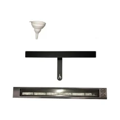 Parete attrezzata 288x170h cm moderna reversibile con biocamino bianca Fire Gihome®