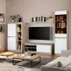 Parete attrezzata 260x181h cm moderna bianco opaco rovere sonoma Himal