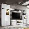 Parete attrezzata 310x197h cm moderna bianco lucido Mackay Gihome®