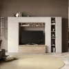 Parete attrezzata 277x186h cm moderna beige rovere chiaro Sunset 63