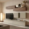 Parete attrezzata 276x190h cm rovere scuro tortora Sunset 1