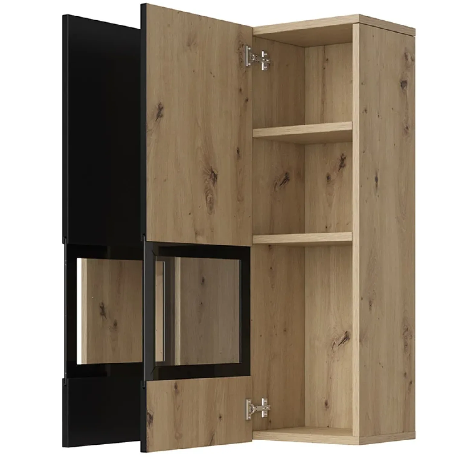Parete attrezzata 270x176h cm rovere chiaro nero Emotion Gihome®