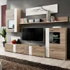 Parete attrezzata 240x190h cm rovere bianco lucido Mexico Gihome®