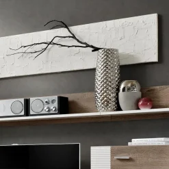 Parete attrezzata 240x190h cm rovere bianco lucido Mexico Gihome®