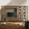 Parete attrezzata 332x186h cm rovere scuro beige Sunset 105