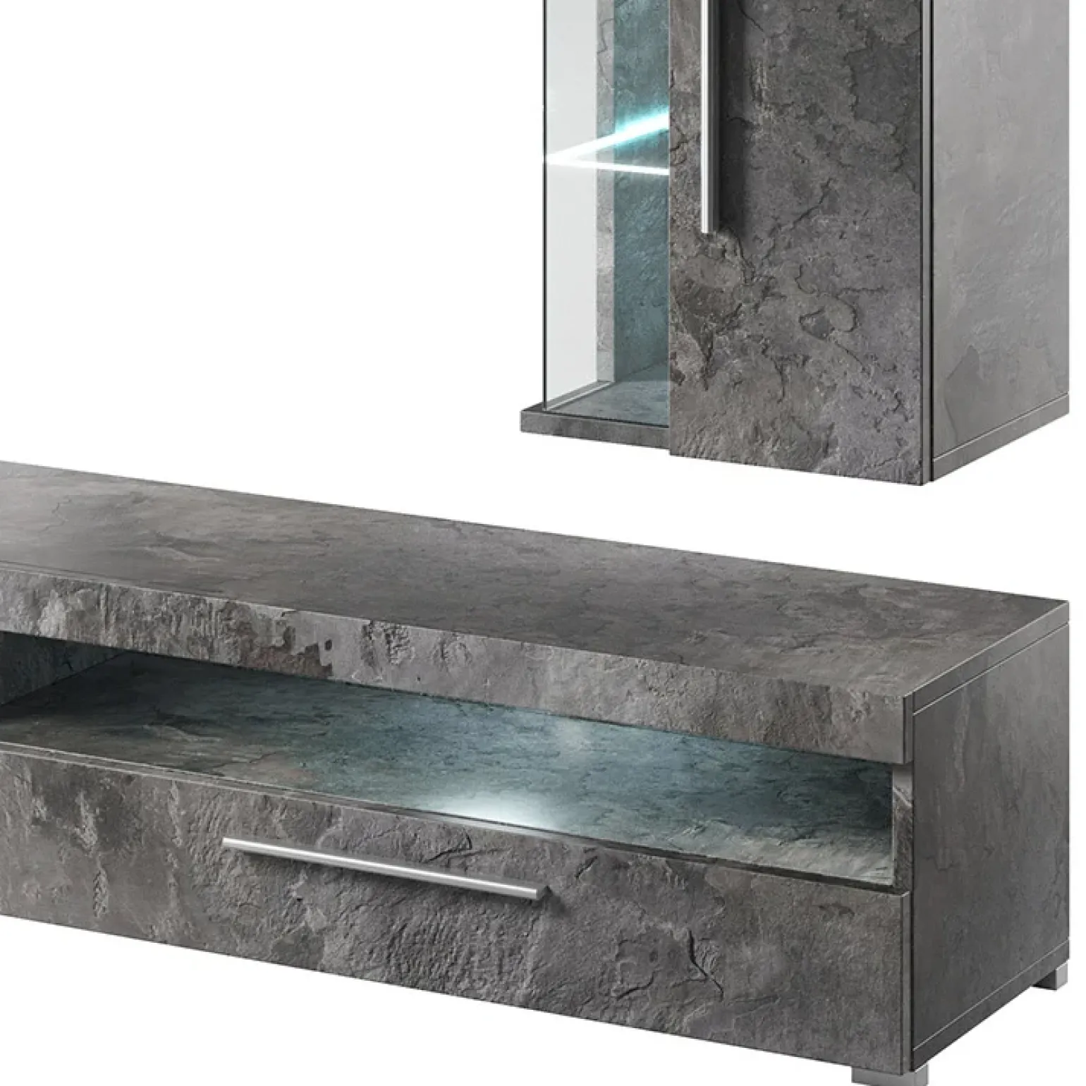 Parete attrezzata 275x175h cm soggiorno ossido Frisk