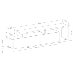 Parete attrezzata 219x205h cm soggiorno rovere antracite Megan Gihome®