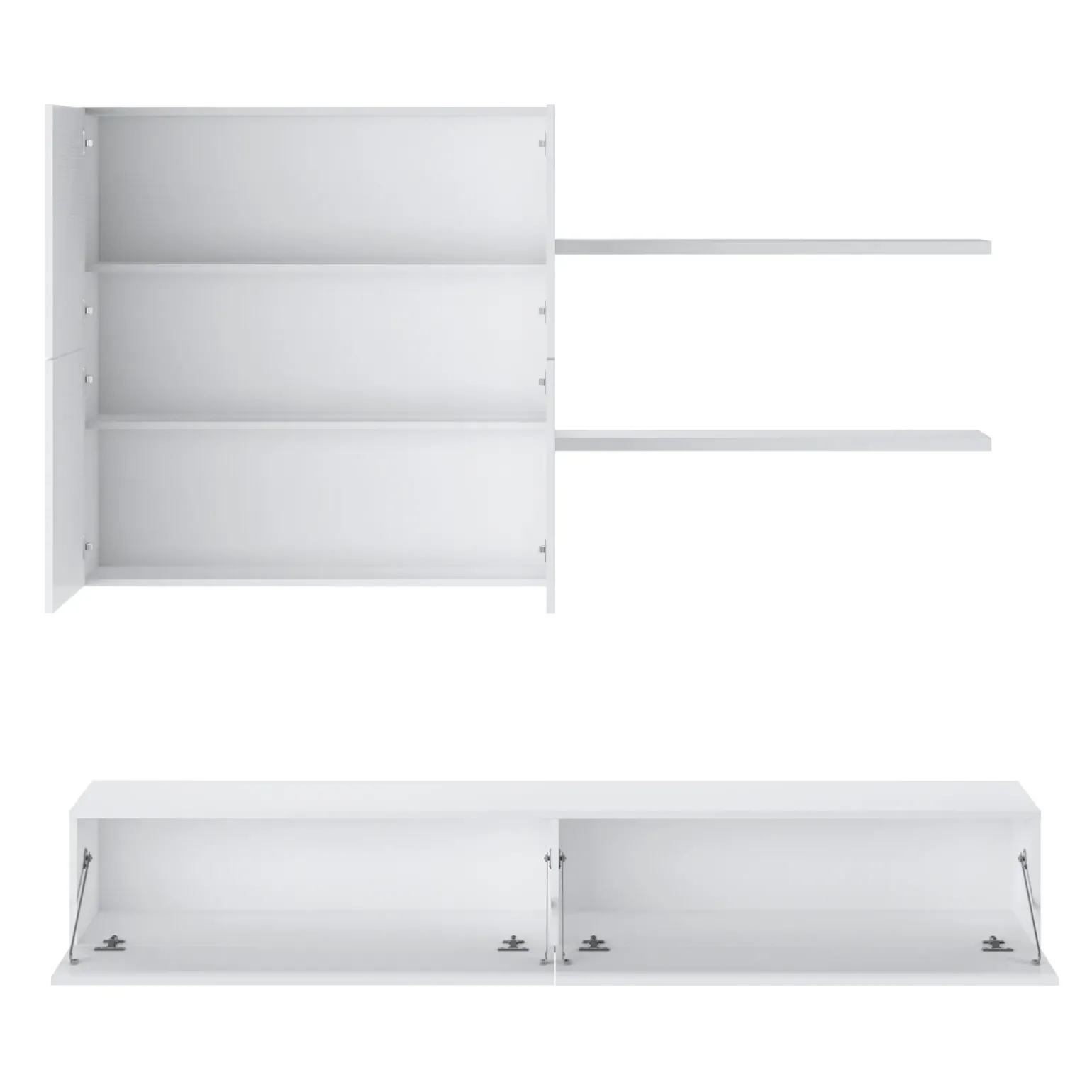 Parete attrezzata 200x244h cm soggiorno bianco frassinato Euphoria