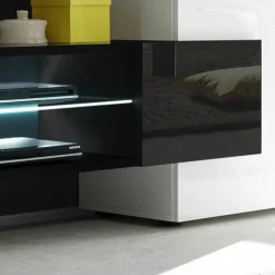 Parete attrezzata 258x143h cm soggiorno bianco nero lucido Starck
