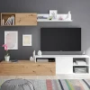 Parete attrezzata 220x135h cm soggiorno rovere bianco artico Patrol