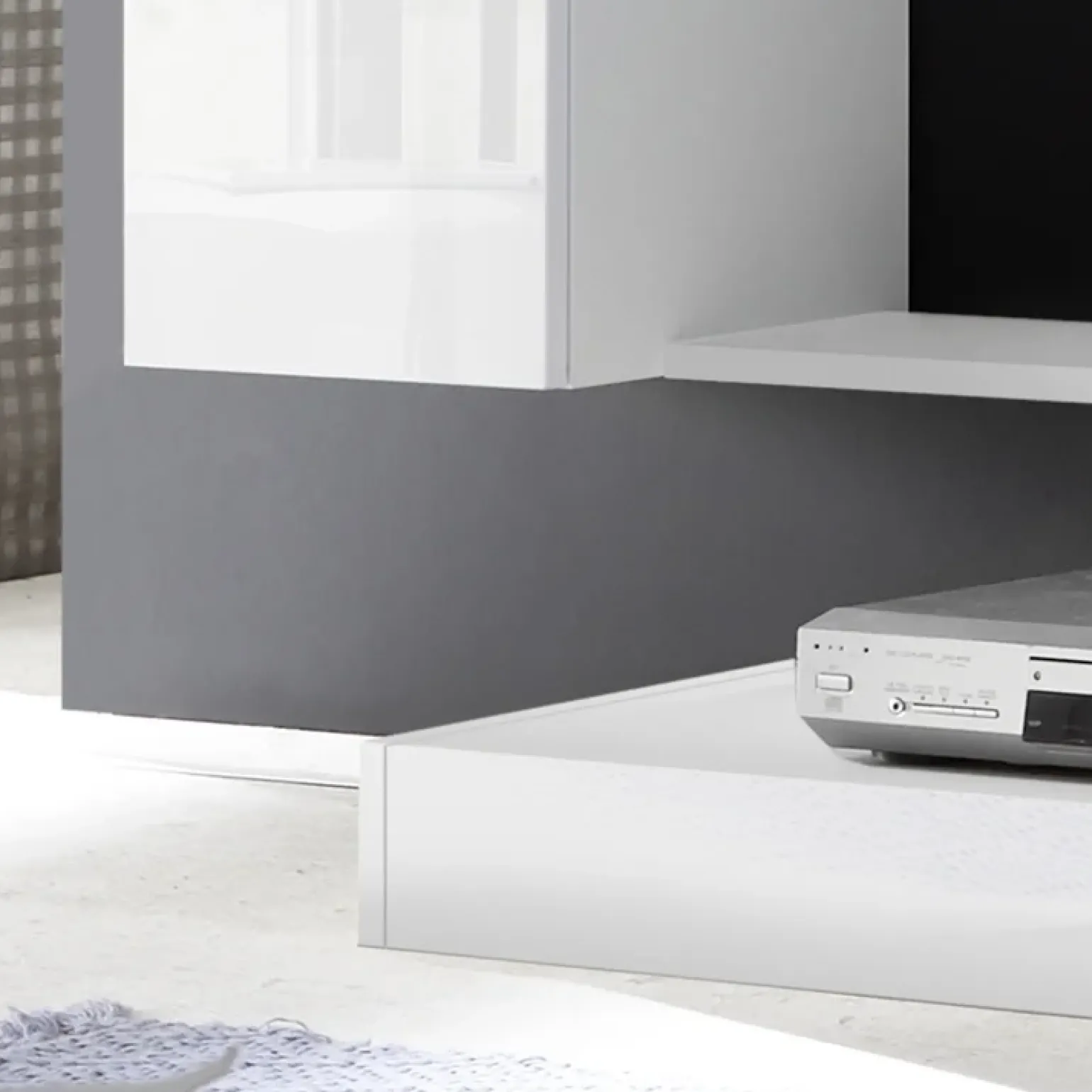 Parete attrezzata 248x175h cm soggiorno bianco lucido Steppi 5