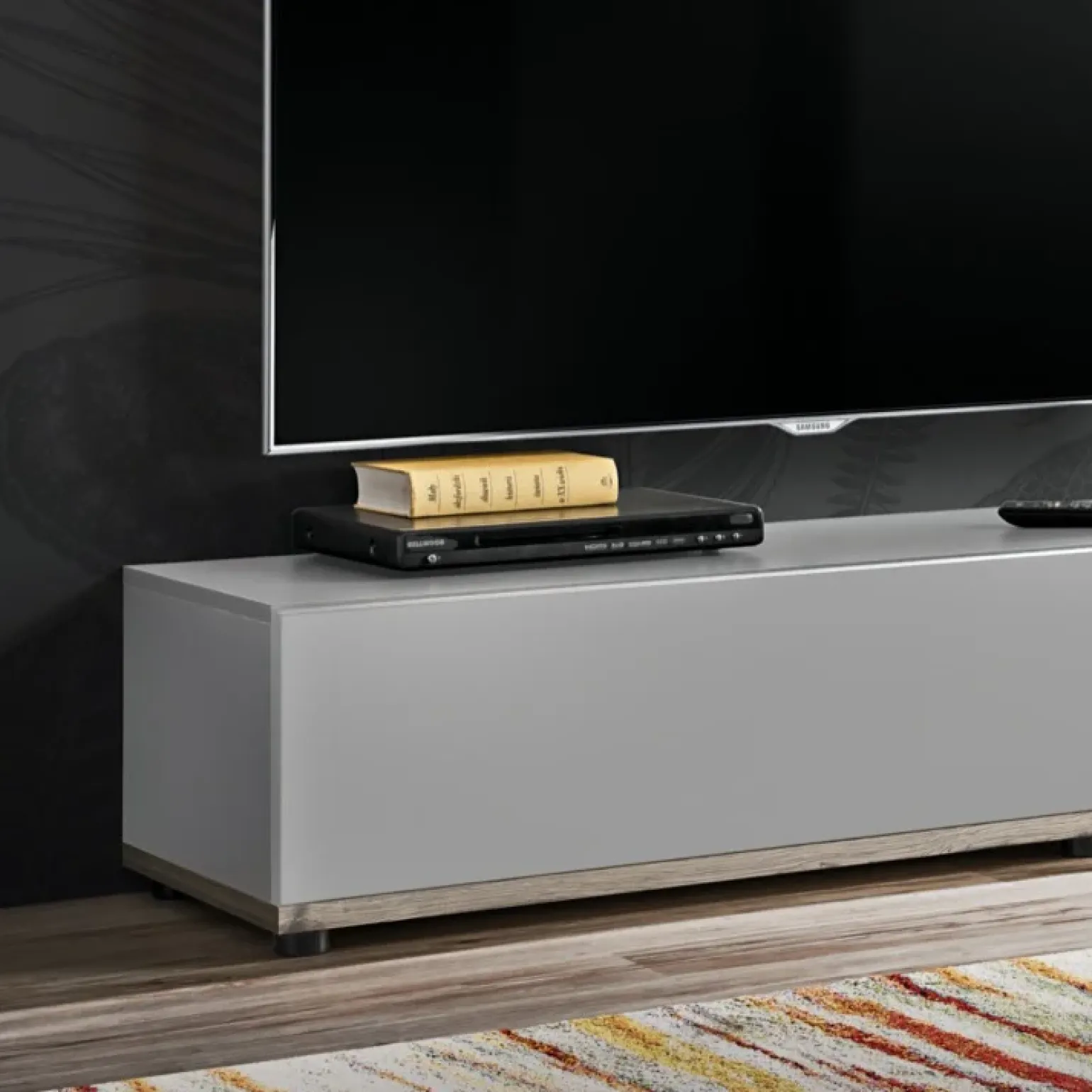 Parete attrezzata 240x150h cm soggiorno quercia grigio Oviedo Gihome®