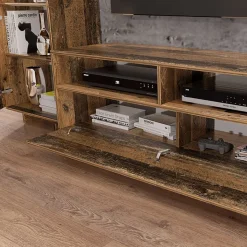 Parete attrezzata 260x185h cm soggiorno legno vecchio antico West Gihome®