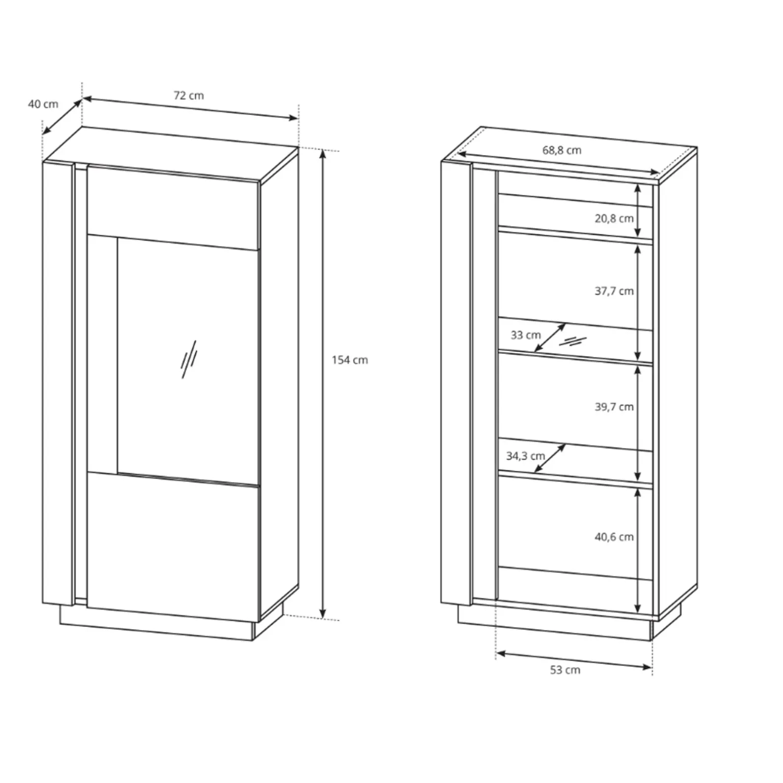 Parete attrezzata 270x194h cm soggiorno bianco opaco e lucido Noa Gihome®