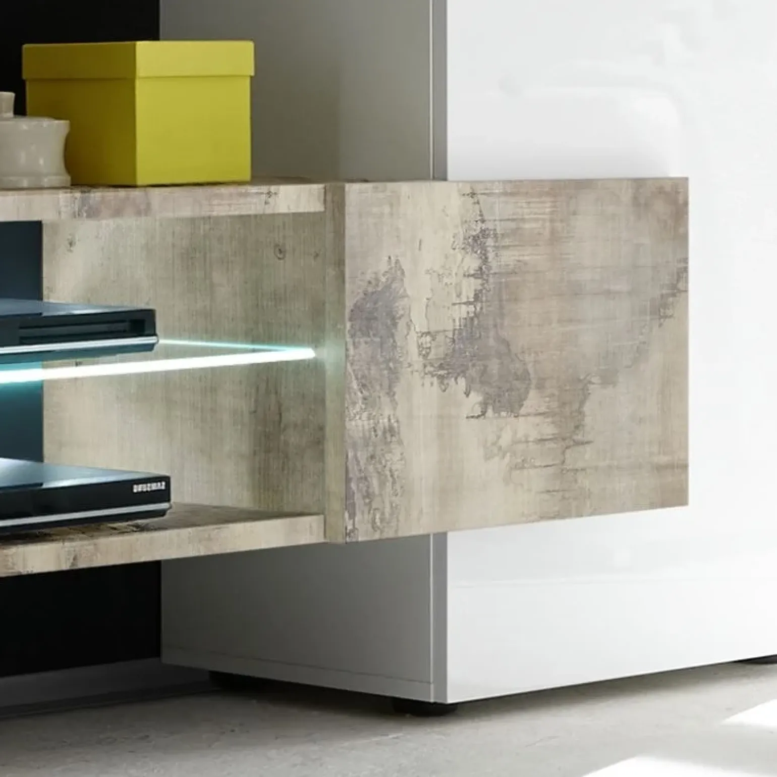 Parete attrezzata 258x143h cm soggiorno bianco lucido pero Starck