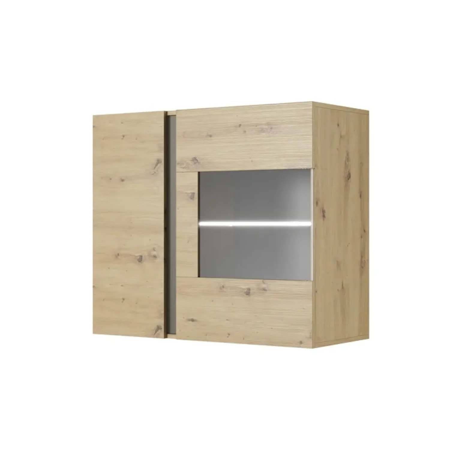 Parete attrezzata 248x194h cm soggiorno rovere antracite Noa Gihome®