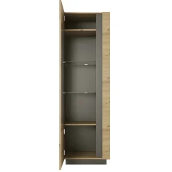 Parete attrezzata 248x194h cm soggiorno rovere antracite Noa Gihome®