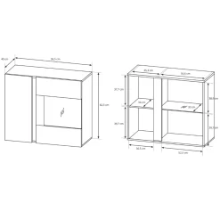 Parete attrezzata 248x194h cm soggiorno rovere antracite Noa Gihome®