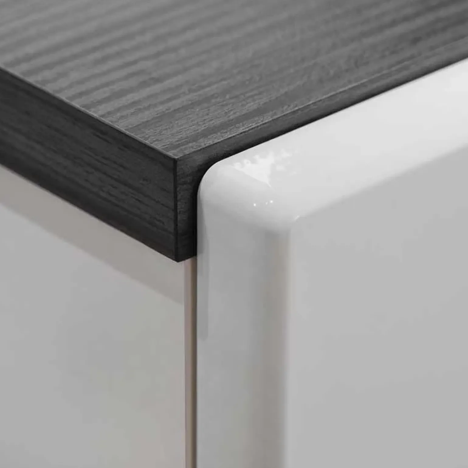 Parete attrezzata 310x190h cm soggiorno bianco lucido pino nero York Gihome®