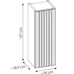 Pensile bagno sospeso 20x57h cm cannettato 1 anta bianco Cleany